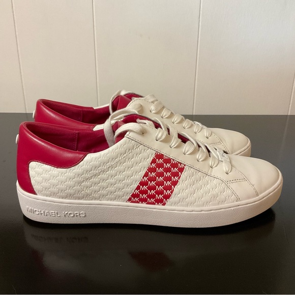 Michael Kors Colby Sneaker Size 10 Red and White - Picture 3 of 13